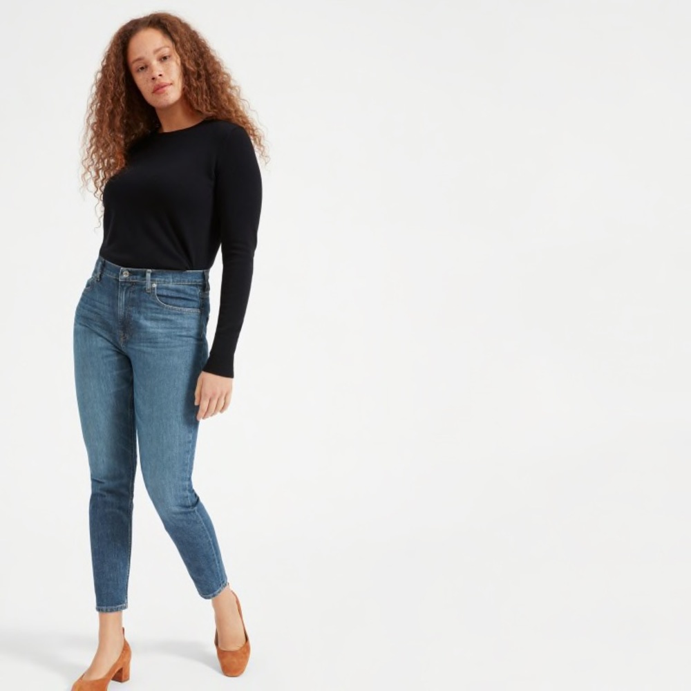 Everlane High Rise Skinny Mid Blue
